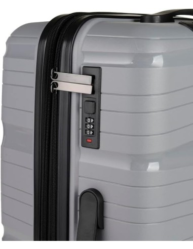 MATKALAUKKU  Valkoinen ( L ) 4 PYÖRÄT, TSA Lukko Kolmitasoinen, teleskooppikahva  41,5 * 24,5 * 62,5 (cm)