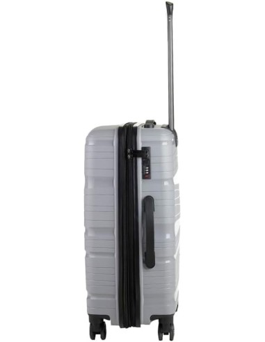 MATKALAUKKU  Valkoinen ( L ) 4 PYÖRÄT, TSA Lukko Kolmitasoinen, teleskooppikahva  41,5 * 24,5 * 62,5 (cm)