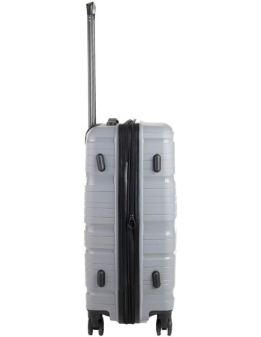 MATKALAUKKU  Valkoinen ( L ) 4 PYÖRÄT, TSA Lukko Kolmitasoinen, teleskooppikahva  41,5 * 24,5 * 62,5 (cm)