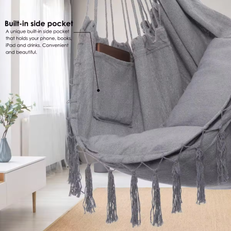 Brazilian Hammock Hanging chair Grey
