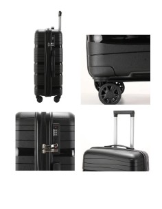 MATKALAUKKU MUSTA ( XL ) 4 Irrotettavat PYÖRÄT, TSA Lukko Kolmitasoinen, teleskooppikahva 47,5 * 28,5 * 73 (cm) 2