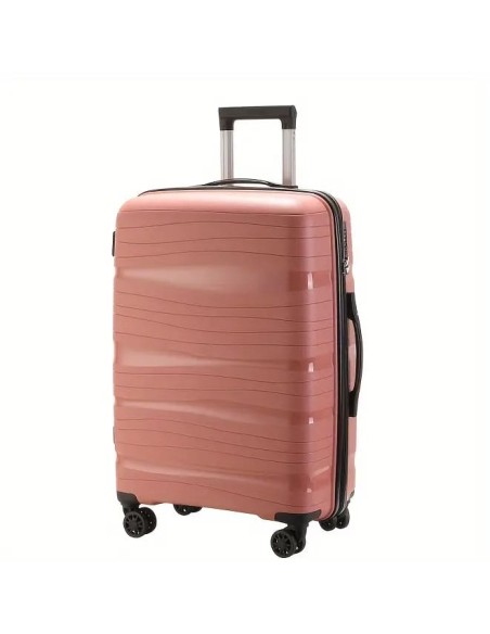 MATKALAUKKU vaaleanpunainen ( M ) 4 PYÖRÄT, TSA Lukko Kolmitasoinen, teleskooppikahva 38,5 * 23,5 * 57,5 ​​(cm)