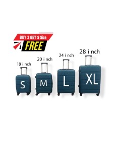 MATKALAUKKU SETTI 4in1 sininen (XL, L, M, S) 4 PYÖRÄT, TSA Lukko Kolmitasoinen, teleskooppikahva 2