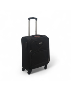 MATKALAUKKU MUSTA (M) 4 PYÖRÄT, teleskooppikahva