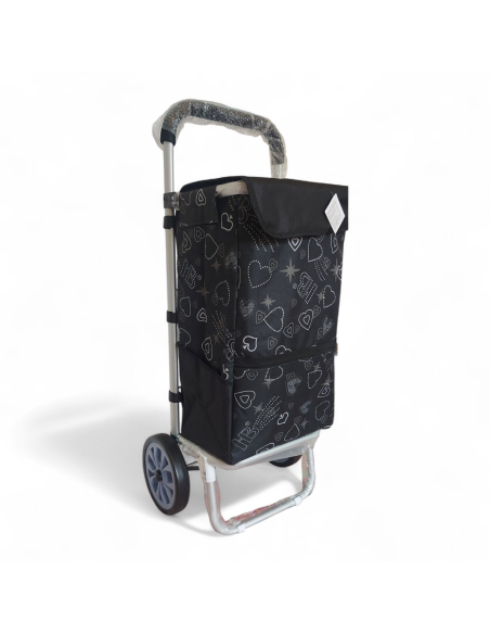 Large Shopping trolley, Aluminium frame, Lightweight XDL13 2W Black