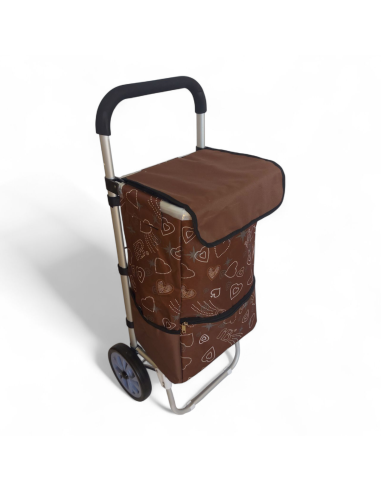 Large Shopping trolley, Aluminium frame, Lightweight XDL13 2W Brown