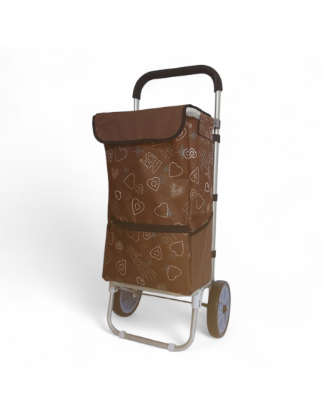 Large Shopping trolley, Aluminium frame, Lightweight XDL13 2W Brown